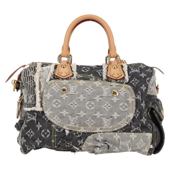 LOUIS VUITTON Monogram Denim Patchwork Speedy 30 Bag Gray M95381 LV Auth ki5785M - Picture 3 of 15